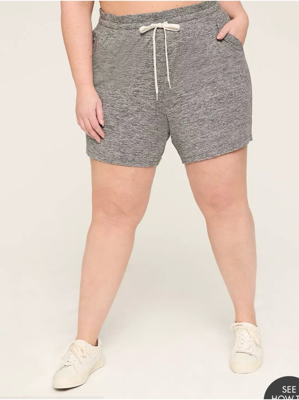 Livi Active Everyday Soft Knit Drawstring Shorts - Gray sz 22/24